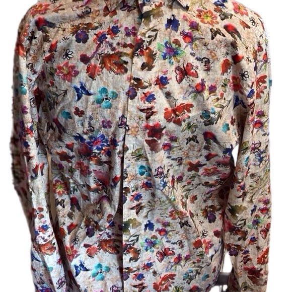 Gabano Spring Butterfly Casual Button Down M Fit Bought in Amsterdam Flowers - Picture 2 of 14